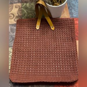 💯Authentic HERMES Ahmedabad Diego GM Tote - Cotton w/Leather Stitch Detailing